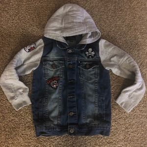 Lucky Brand Denim patch work Jean Jacket SZ S/P